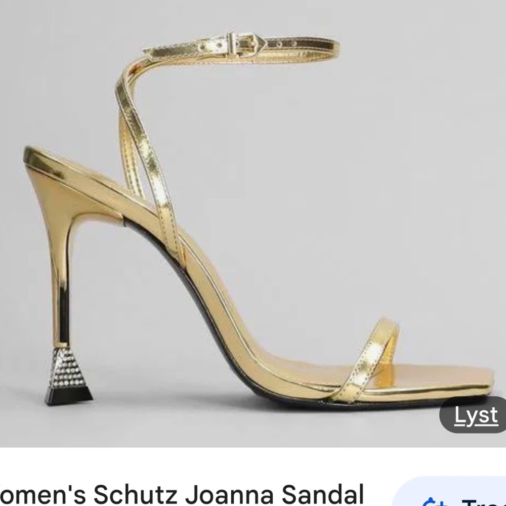 SCHUTZ Gold Metallic Heels Elegant Sandals